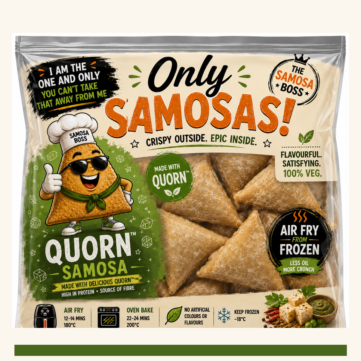 Only Samosas Quorn-style frozen samosa pouch